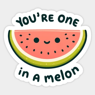 You're One in a Melon - Charming Fruit Gift Sticker